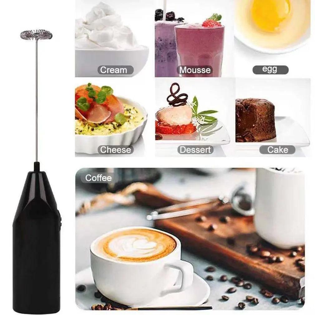 Electric Egg Beater Milk Frother Hand Mixer Stainless Steel Coffee Whipping  Hand Milk Frother Stirrer Practical Kitchen Gadgets